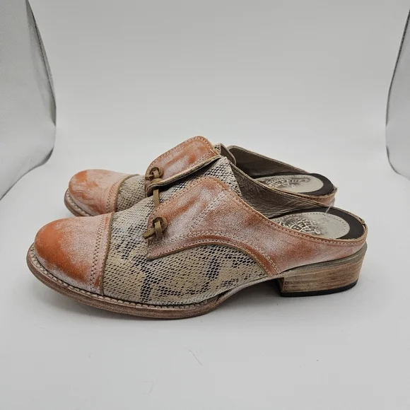 Freebird by Steven Malena loafer mule orange white python size 8 - Picture 3 of 12